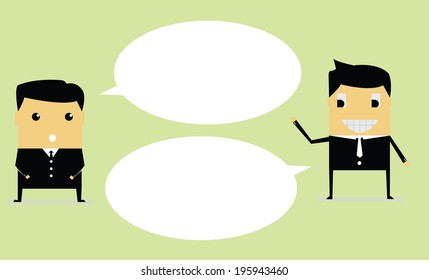 Two businessmen The words are empty.