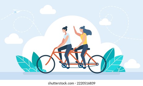 pareja en bicicleta tándem 10312698 Vector en Vecteezy