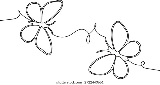 Two Butterflies Flying Together