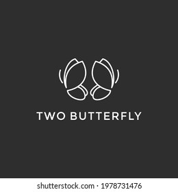 two butterfly logo vector on black background