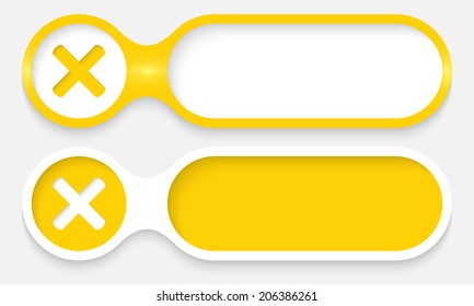 two buttons for entering text with ban symbol