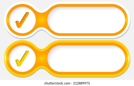 two buttons for entering text with check box