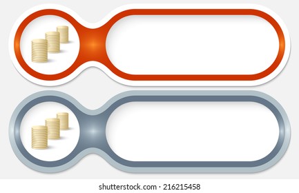 two buttons for entering text with coin symbol
