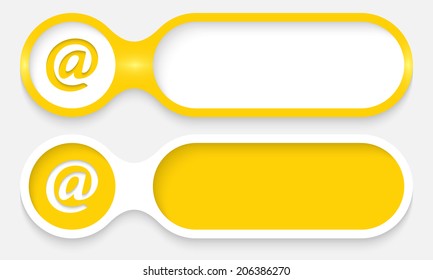 two buttons for entering text with email symbol