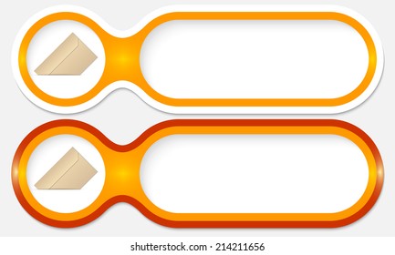 two buttons for entering text with envelope