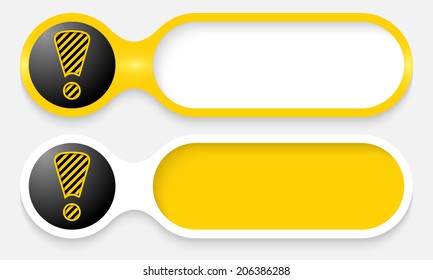 two buttons for entering text with exclamation mark