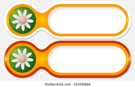 two buttons for entering text with flower