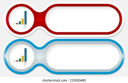 two buttons for entering text with graph