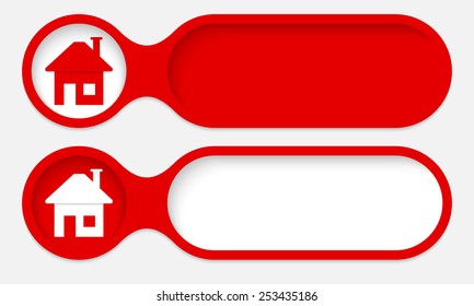two buttons for entering text with home icon
