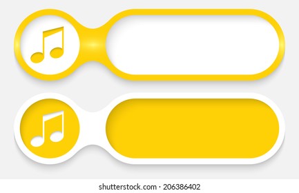 two buttons for entering text with music symbol