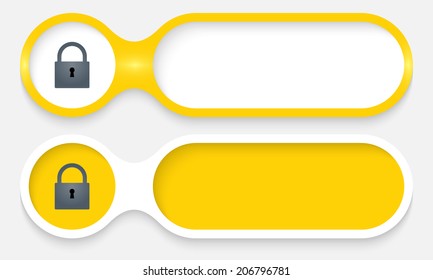 two buttons for entering text with padlock