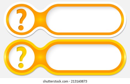 two buttons for entering text with question mark