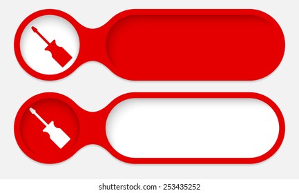 two buttons for entering text with screwdriver