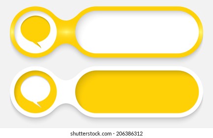 two buttons for entering text with speech bubble