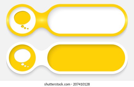two buttons for entering text with speech bubble