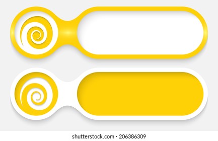 two buttons for entering text with spiral