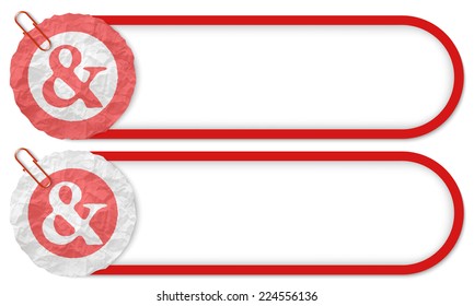 two buttons with texture crumpled paper and ampersand