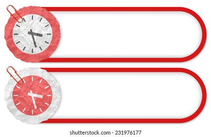 two buttons with texture crumpled paper and watches