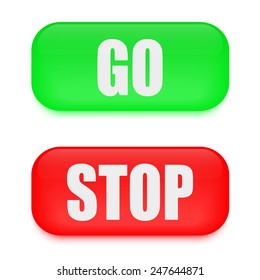 Two buttons with the words go and stop.
