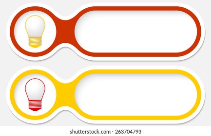 two buttons for your text and bulb