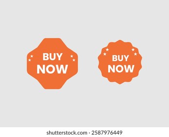 Two "Buy Now" badges in different shapes, perfect for e-commerce promotions.