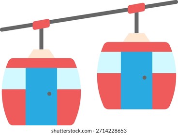 Dos teleféricos en un sistema de teleférico