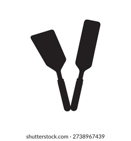 Two cake spatula silhouette vector flat illustration.