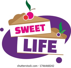 dos pasteles con el logo de fondo morado