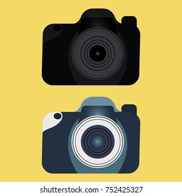 two camera in one. colorful and black-white. 