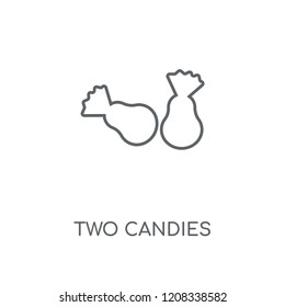 Two Candies linear icon. Two Candies concept stroke symbol design. Thin graphic elements vector illustration, outline pattern on a white background, eps 10.