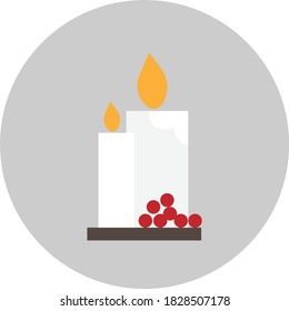 dos velas por navidad. ilustración vectorial