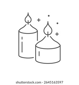 Two candles line outline icon
