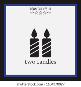 two candles vector icon