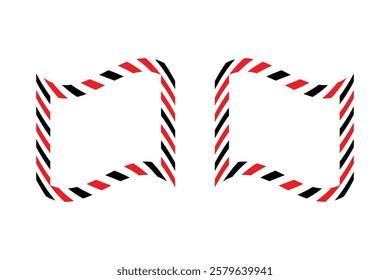 Two candy cane striped frames on a white background.