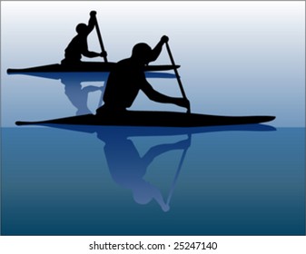 two canoe players