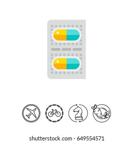 Two Capsule Pills Icon