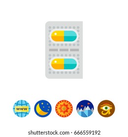 Two Capsule Pills Icon