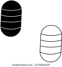 Two capsule shapes line Vector