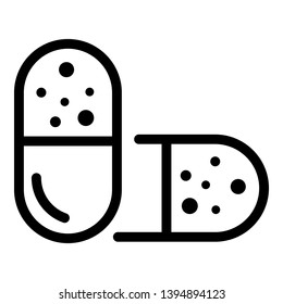 Two capsules icon. Outline two capsules vector icon for web design isolated on white background