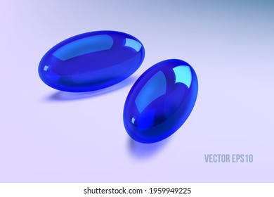 Two capsules painkiller isolated on light background. 3d Vector