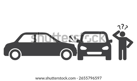 two car collision crash accident and person driver icon 