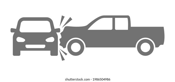 two car crash accident icon isolated on white background