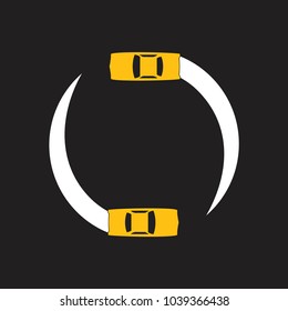 Two Car Drift Circle Logo Vector