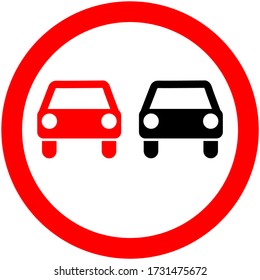 Two car in red circle . Vector illustration