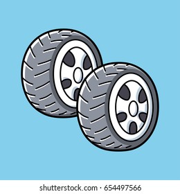 Two car tires.
