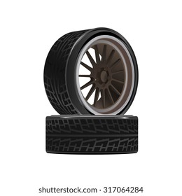 Two car wheel discs. Vector illustration.