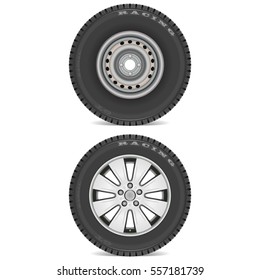 Two car wheel discs. Vector illustration