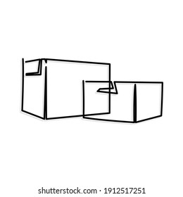 dos cuadros una ilustración vectorial de línea