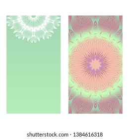 Two card with spring floral ornament. Vector illustration. For invitation.
