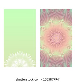 Two card with spring floral ornament. Vector illustration. For invitation.